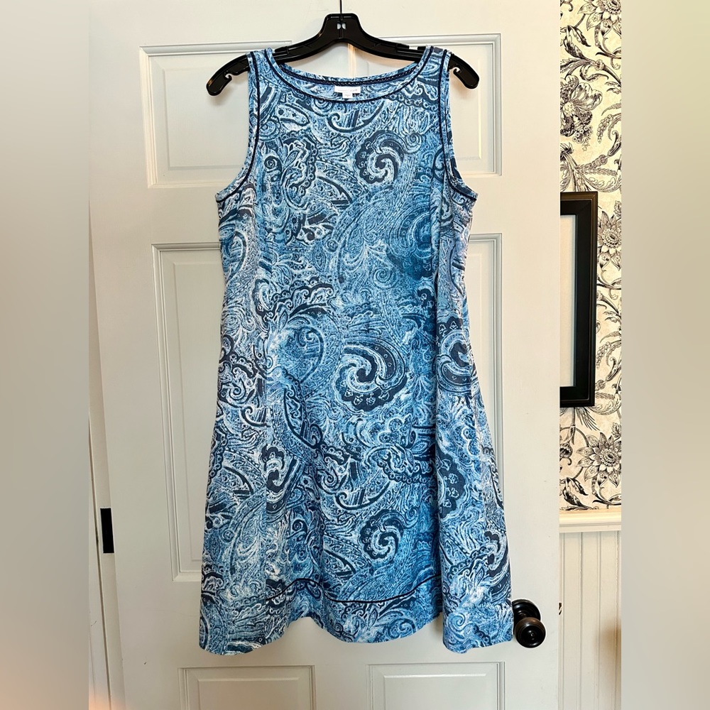 Pre-owned J.Jill 100% linen paisley swing dress, SZ  S